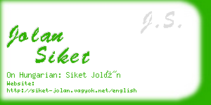 jolan siket business card